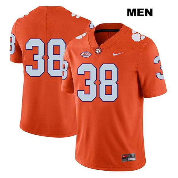 Men's Clemson Tigers #38 Elijah Turner Stitched Orange Legend Authentic Nike No Name NCAA College Football Jersey WDF1246DQ